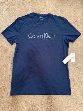 Calvin Klein Navy Short-Sleeve Logo Tee